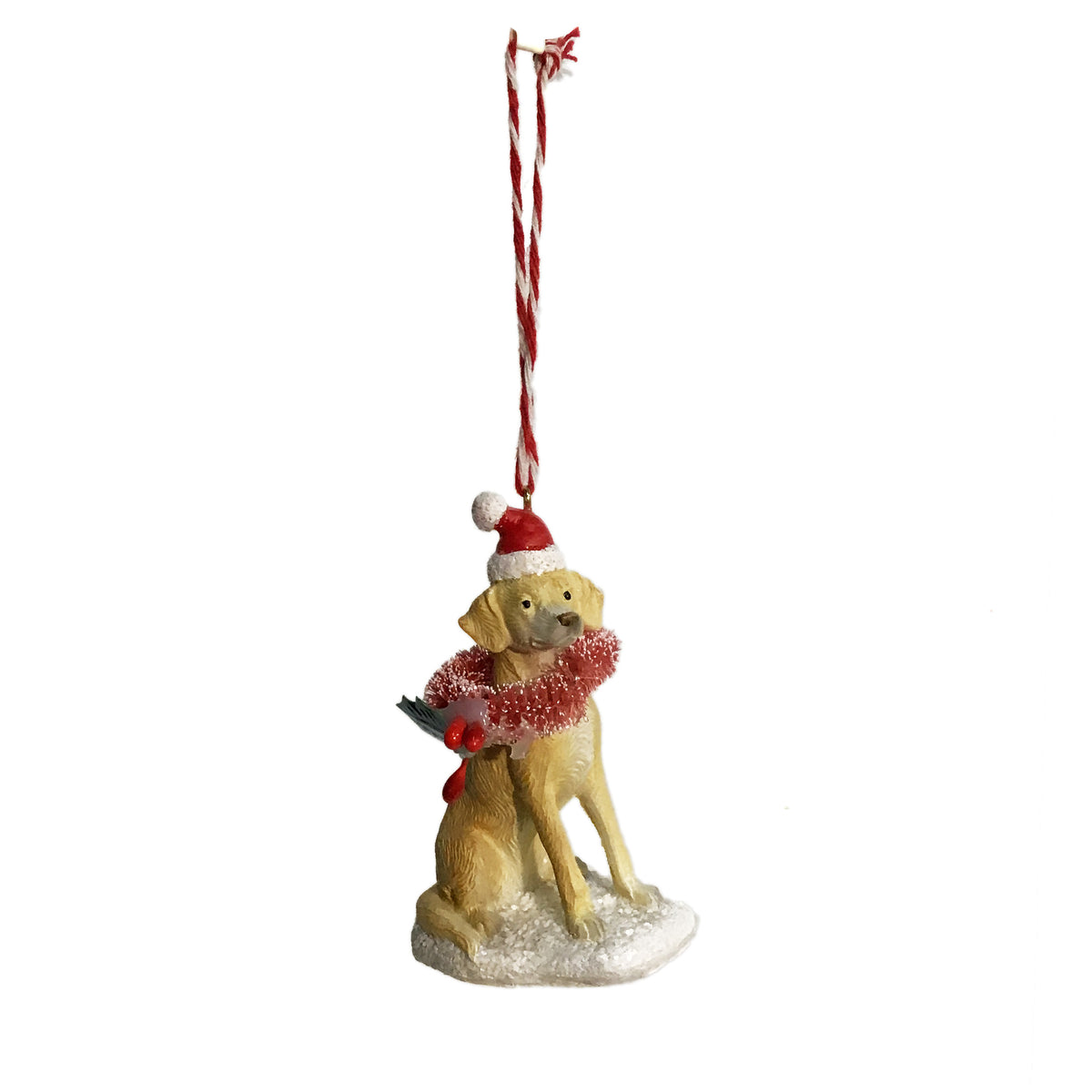 Ornament, Resin, Dog W/ Wreath