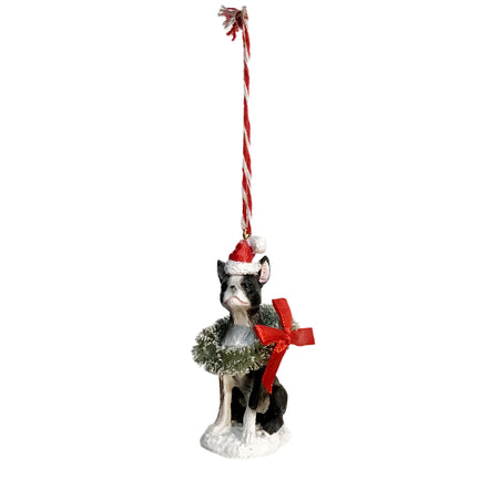 Ornament, Resin, Dog W/ Wreath