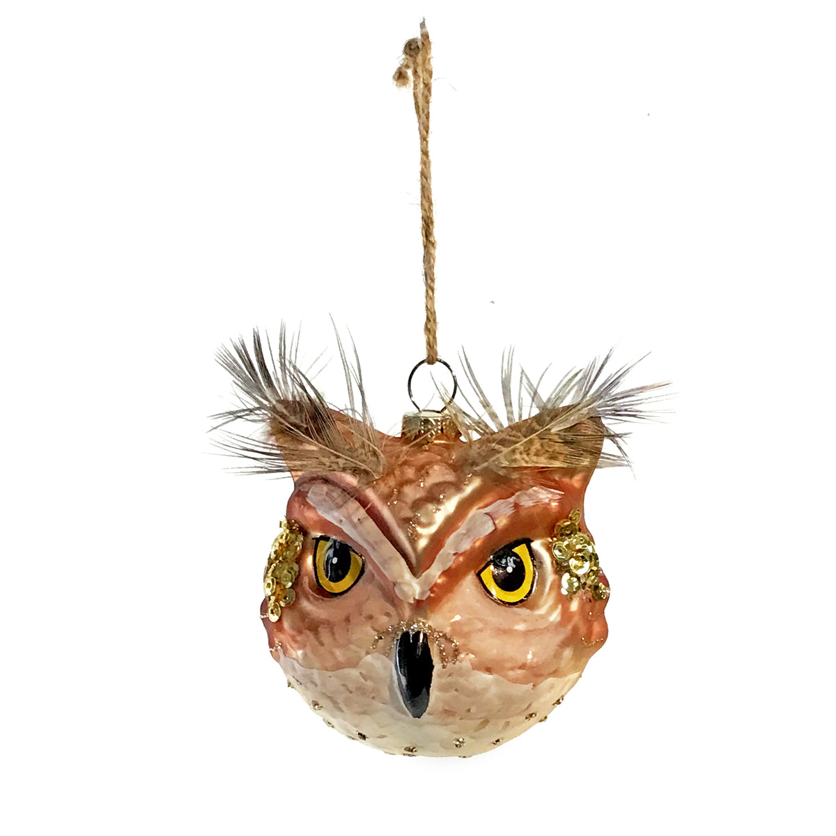 Ornament, Glass Owl Head