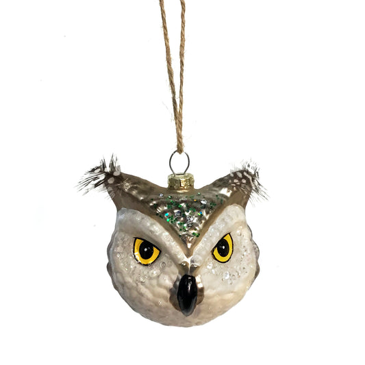 Ornament, Glass Owl Head