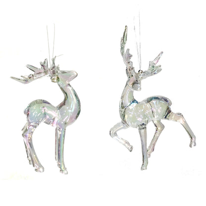 Iridescent Reindeer Ornament, 2 Assorted