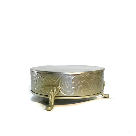 Embossed Metal Pedestal, 8in