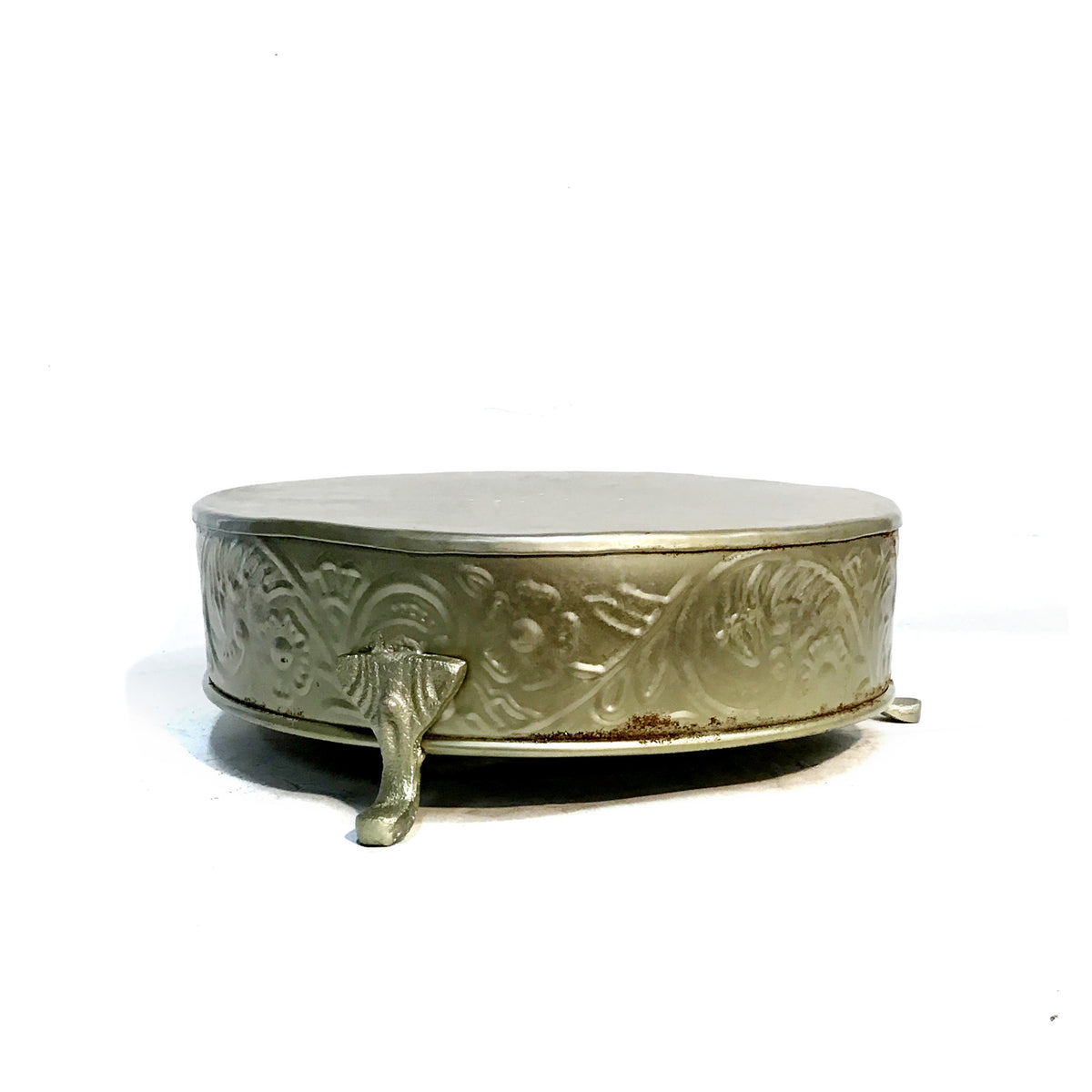 Embossed Metal Pedestal, 10in