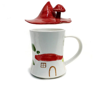 Ceramic Mushroom Mug W/ Lids, 2 Styles