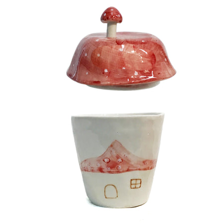 Ceramic Mushroom Mug W/ Lids, 2 Styles