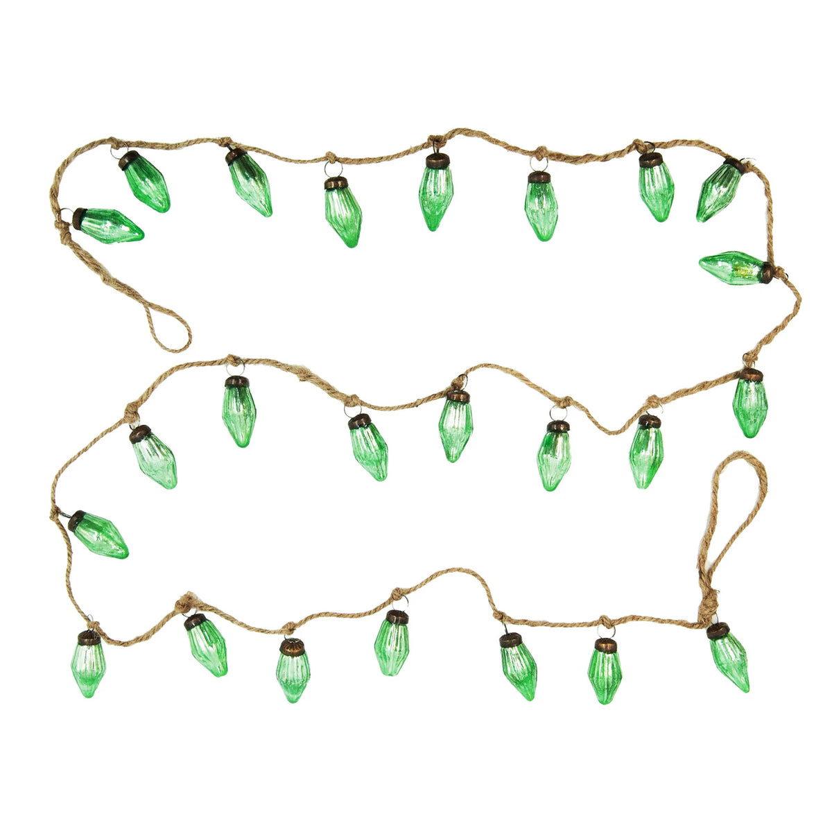 Jute, GreenNatural Lightbulbs Garland