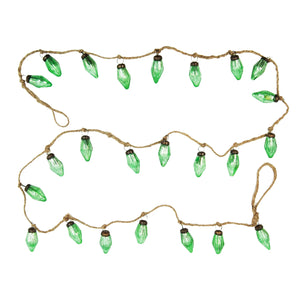 Jute, GreenNatural Lightbulbs Garland