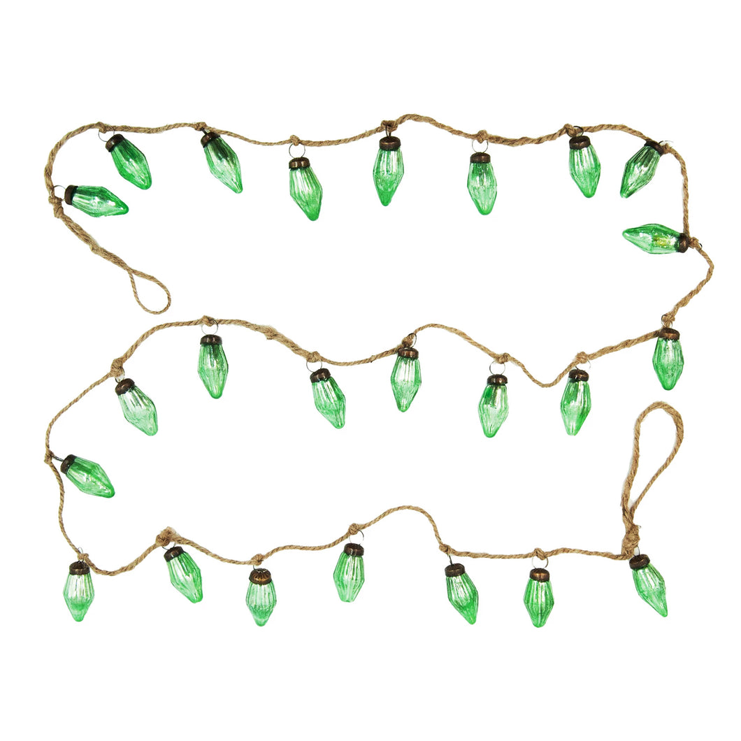 Jute, GreenNatural Lightbulbs Garland