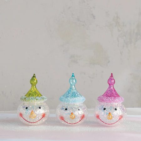 Iridescent Snowman Ornaments