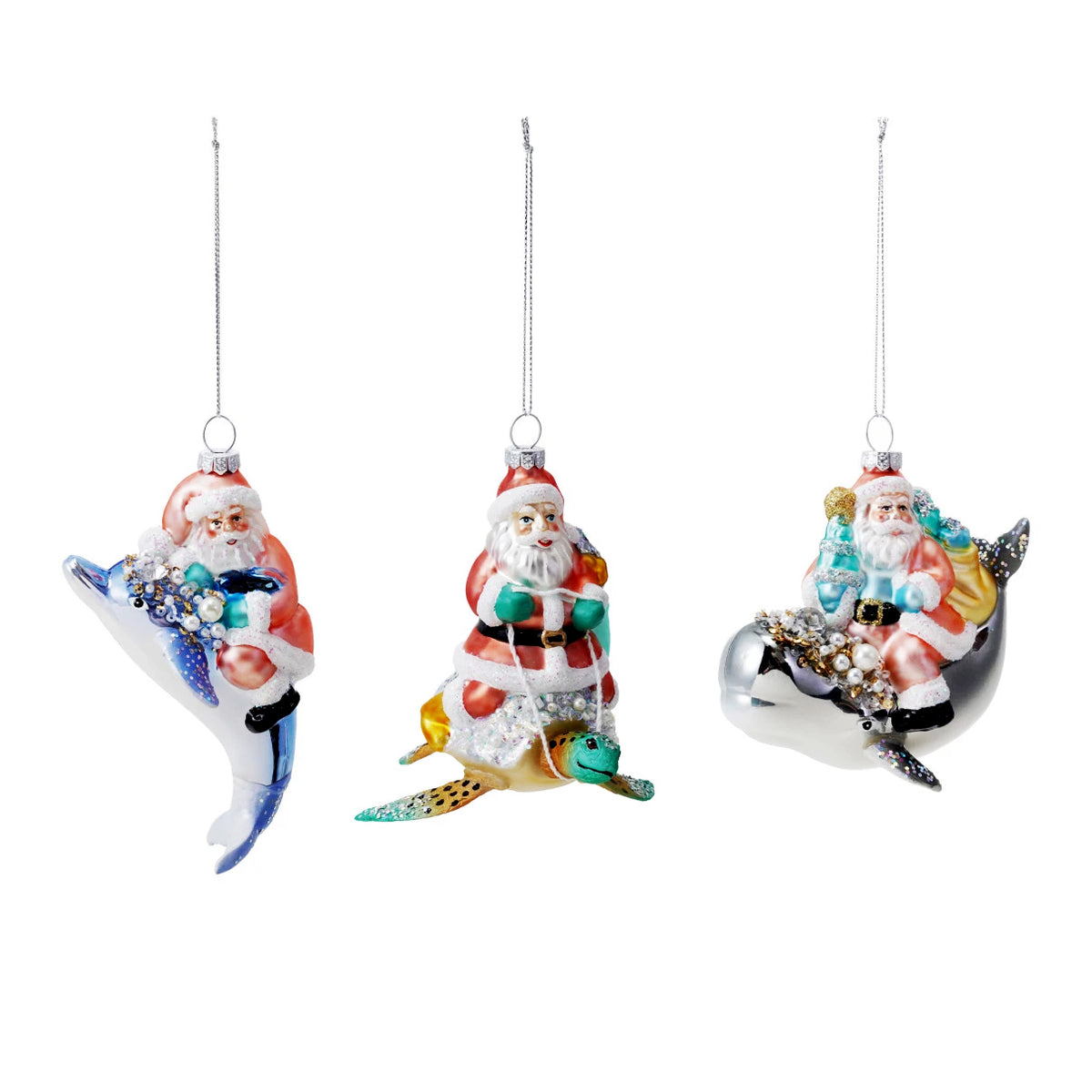 Ornament, Santa With Sea Life