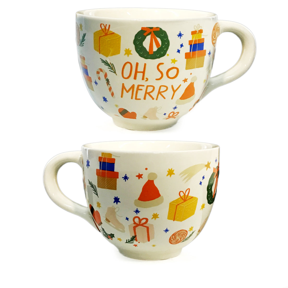 Stoneware Mug with Holiday Sayings, 10oz