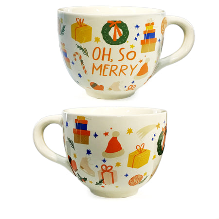 Stoneware Mug with Holiday Sayings, 10oz
