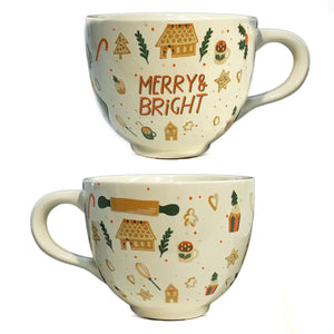 Stoneware Mug with Holiday Sayings, 10oz