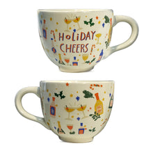 Load image into Gallery viewer, Stoneware Mug with Holiday Sayings, 10oz
