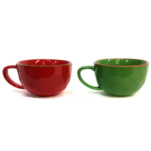 Stoneware Mug, Colored Rims