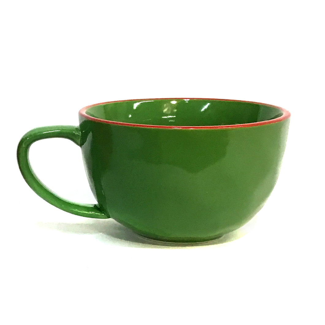 Stoneware Mug, Colored Rims