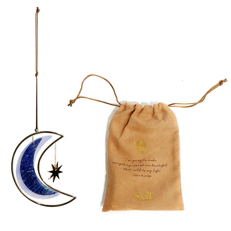 Staind Glass Suncatcher - Moon Star