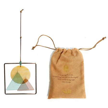 Staind Glass Suncatcher - Sunset Mountains