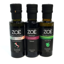 Load image into Gallery viewer, Zoe Olive Oil - 100ml Mini Trio - Oil/Balsamics
