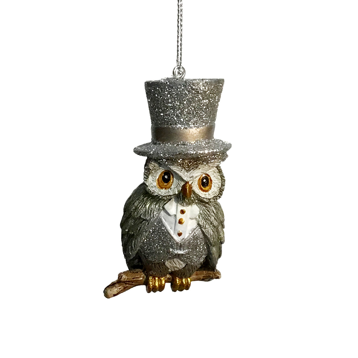 Ornament, Platinum Owls