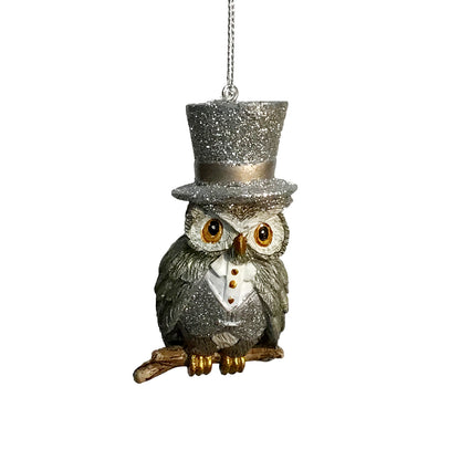 Ornament, Platinum Owls