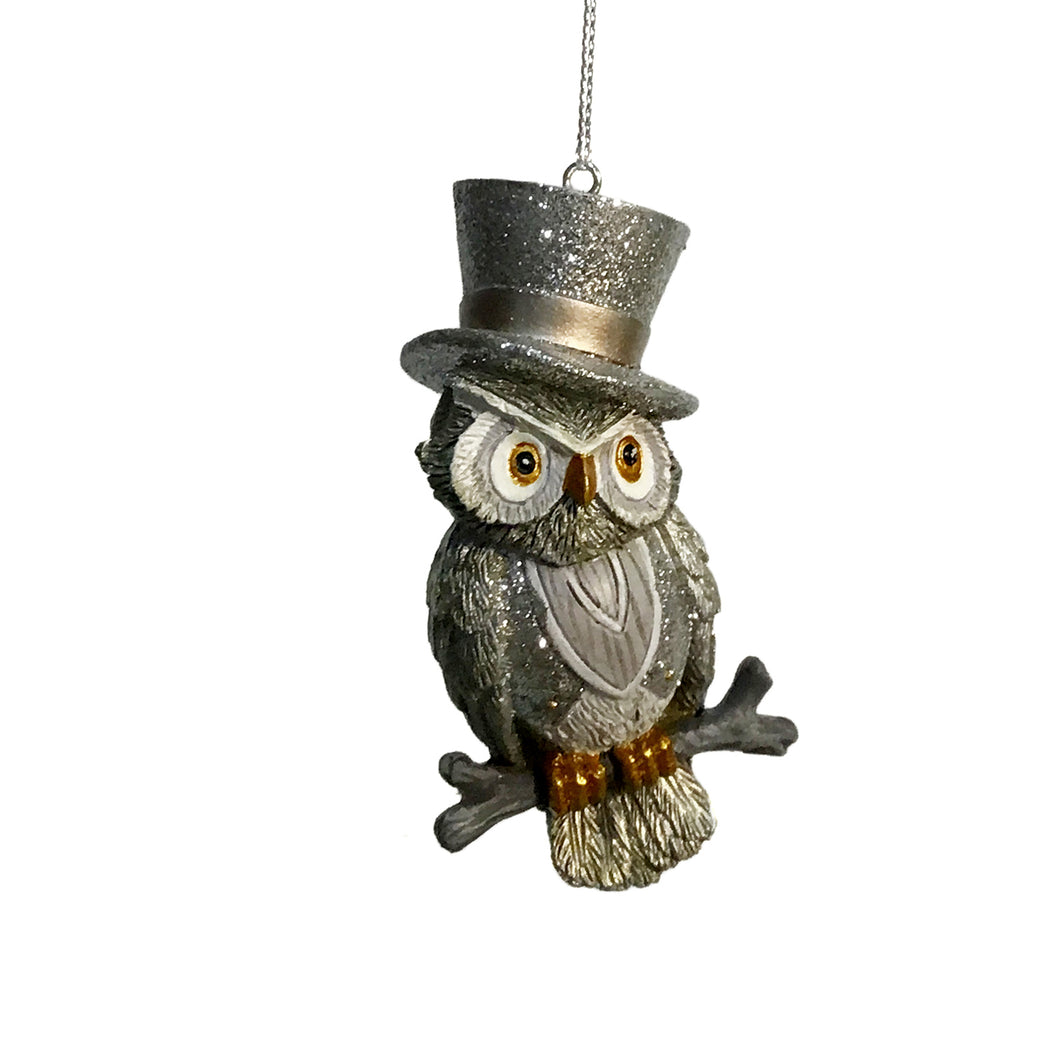 Ornament, Platinum Owls