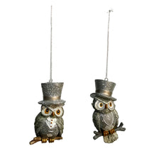 Load image into Gallery viewer, Ornament, Platinum Owls
