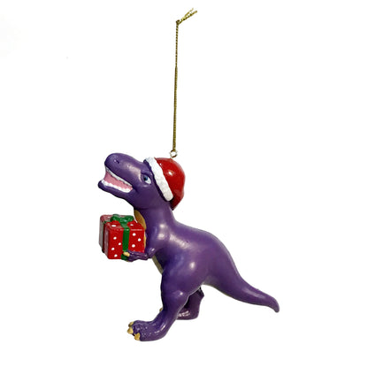 Ornament, Christmas Dinos W/ Gifts