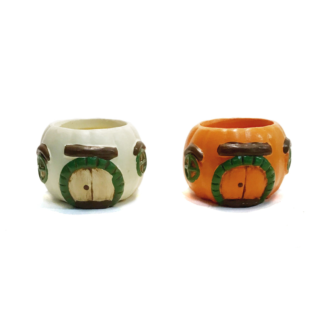 Pot, 2in, Ceramic,Pumpkin Fairy House