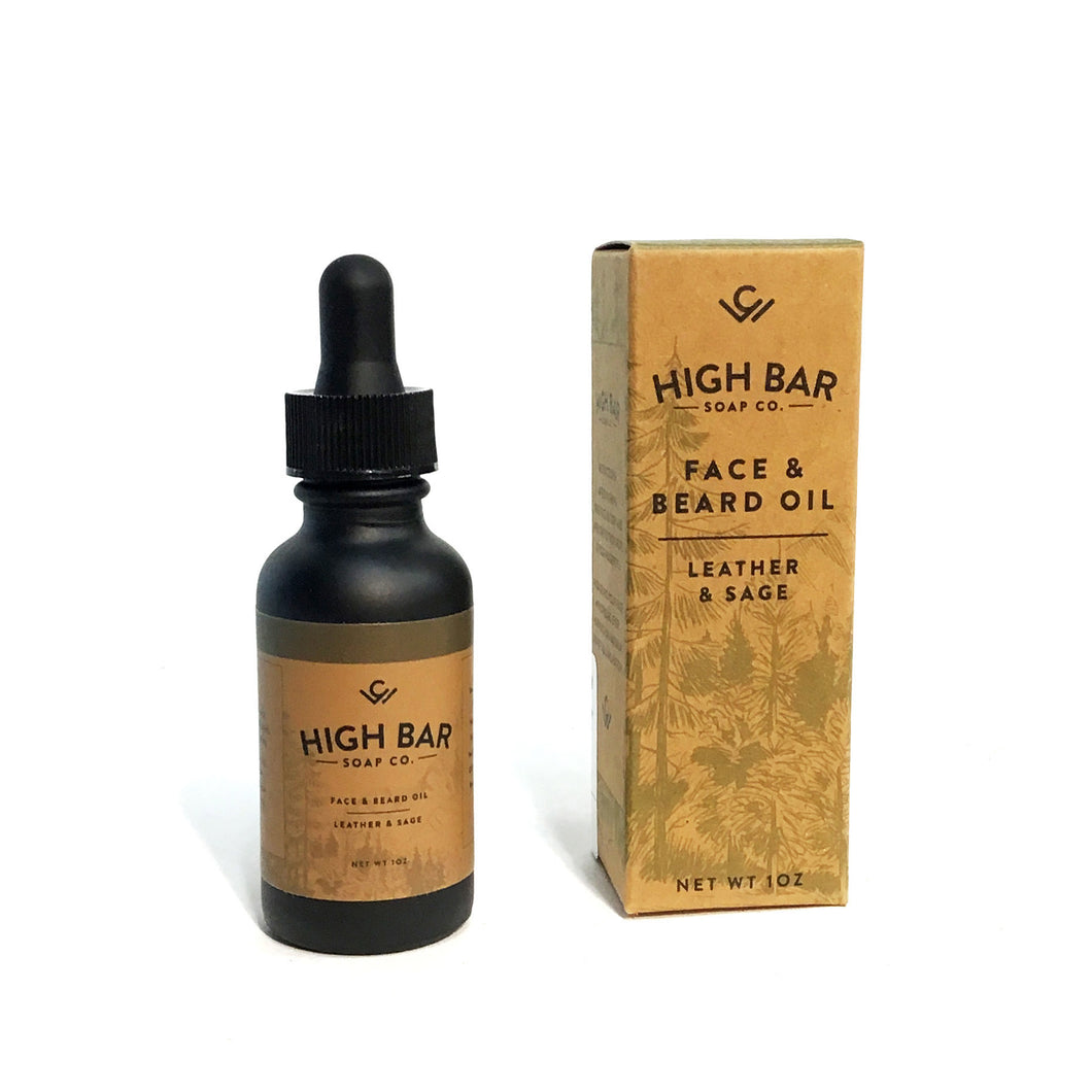 High Bar, Beard Oil, Leather & Sage