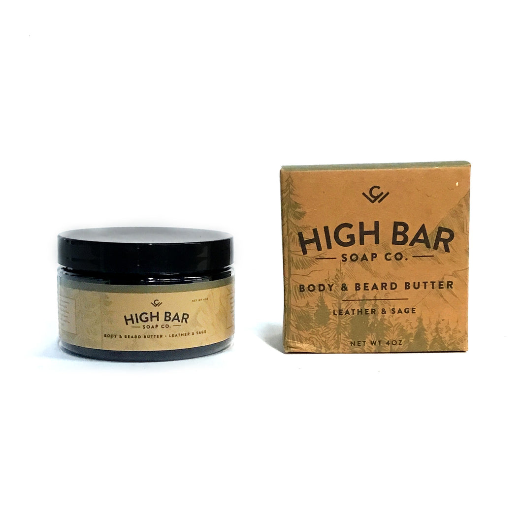 High Bar, Beard Butter, Leather & Sage