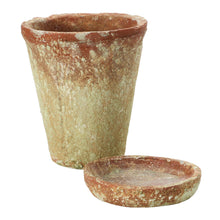 Load image into Gallery viewer, Pot, 5in Dsitressed Cement with Saucer
