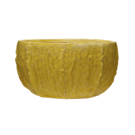 Pot, 6in, Stoneware, Reactive Glaze, Matte Yellow