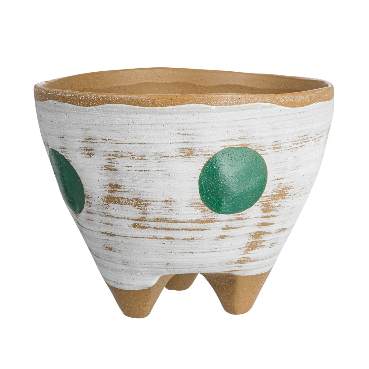 Pot, 8in, Stoneware, Footed Planter