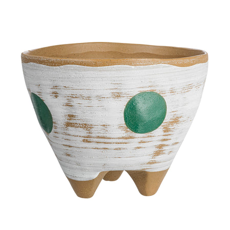 Pot, 8in, Stoneware, Footed Planter
