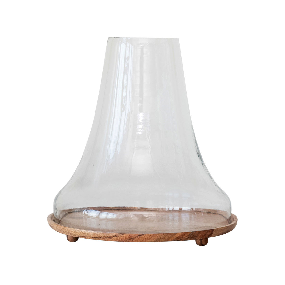 Cloche, Glass, w/ Wood Base