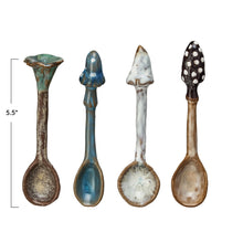Load image into Gallery viewer, Stoneware Spoon, Multicolor Mushroom Handle
