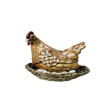 Load image into Gallery viewer, Metal Trinket Box, Hen In Nest
