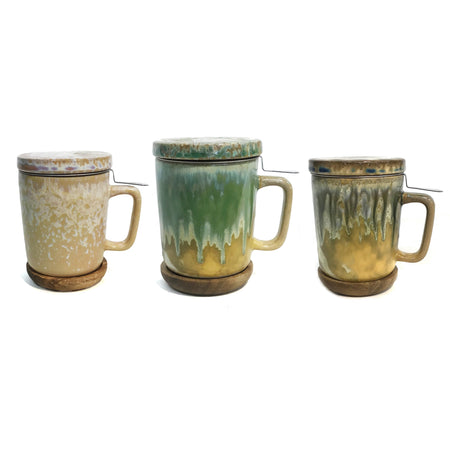 Stoneware Mug 10oz, W/ Strainer
