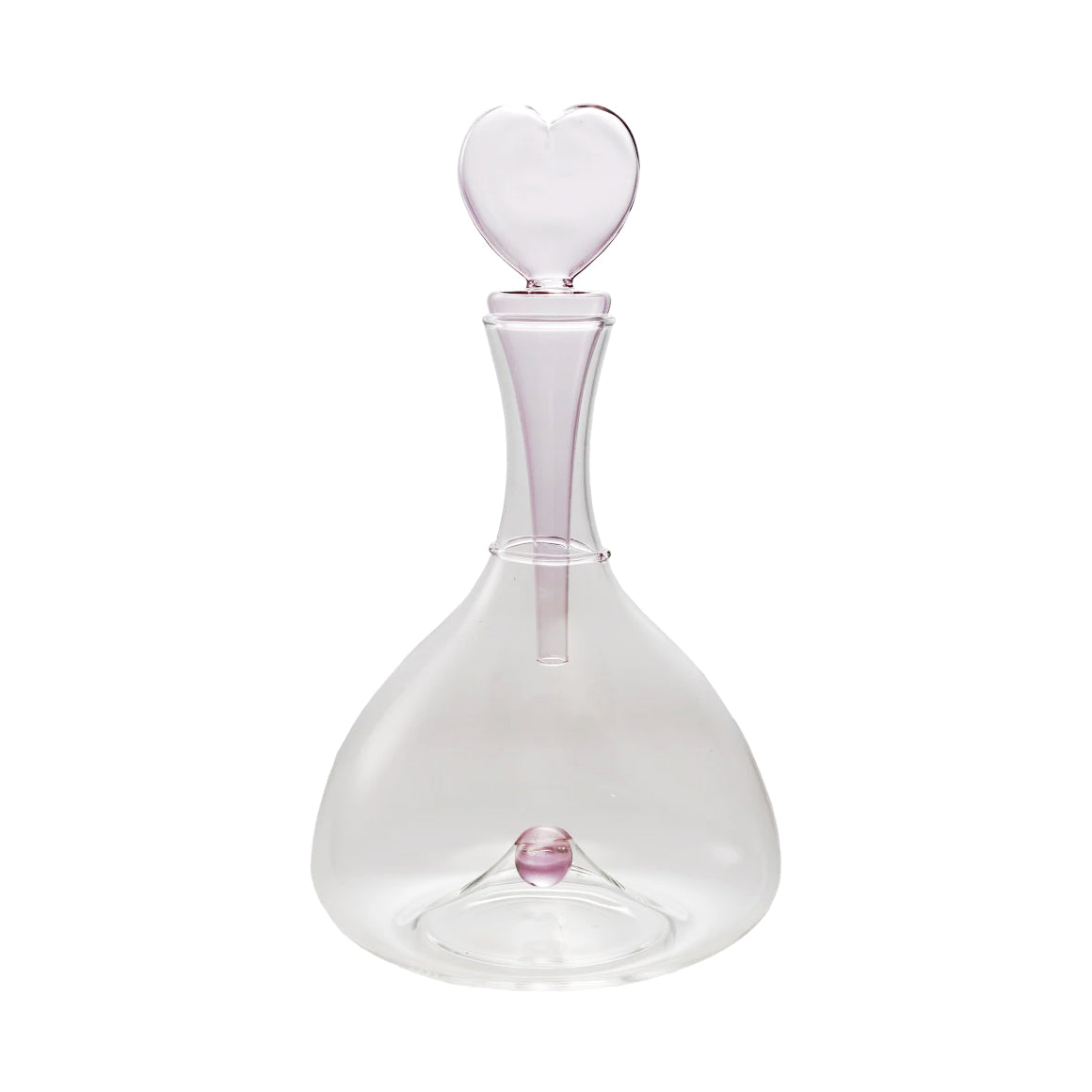 Glass Decanter, 1-1/2 Quart, Blown Heart