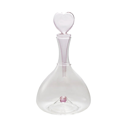 Glass Decanter, 1-1/2 Quart, Blown Heart