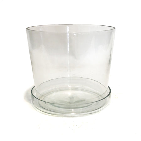 Pot, 7in Blow Glass, White