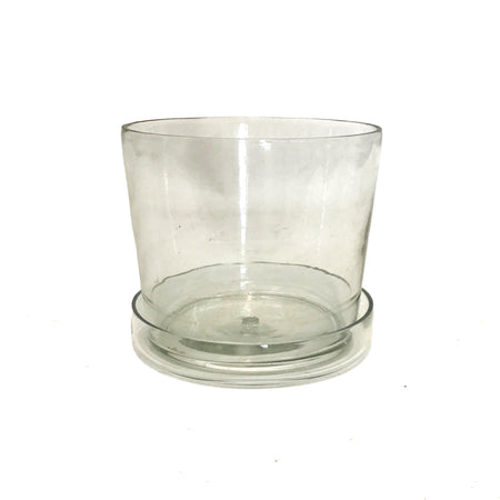 Pot, 5in Blow Glass, White