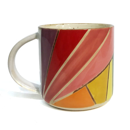 Stoneware Mug 14oz, Mulicolor Relief Design