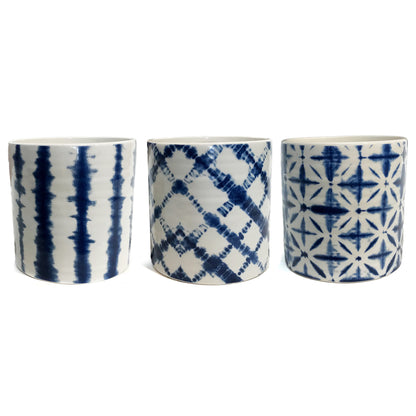 Pot, 4in, Ceramic, Dolomite, Shibori