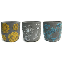 Load image into Gallery viewer, Pot, 6in, Cement Embossed Floral

