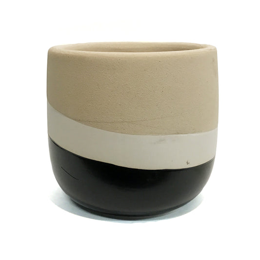 Pot, 6in, Stoneware Tri-Color, 2 Asst