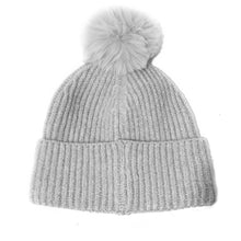 Load image into Gallery viewer, Knitted Toque, Removable Pom Pom, Light Grey
