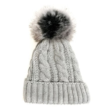 Load image into Gallery viewer, Cable Knitted Toque, Light Grey
