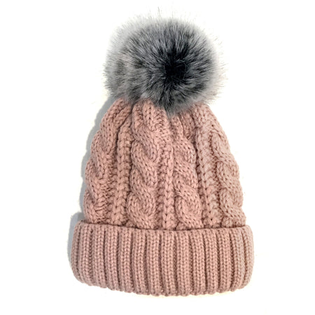 Cable Knitted Toque, Pink